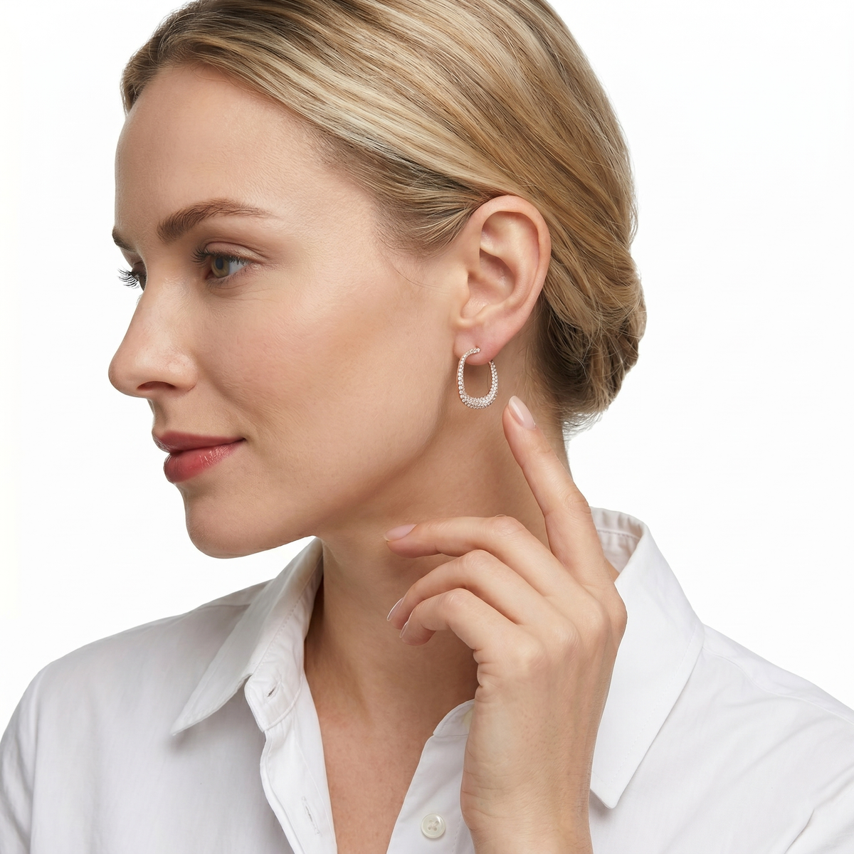 18KT Rose Gold Diamond Earrings