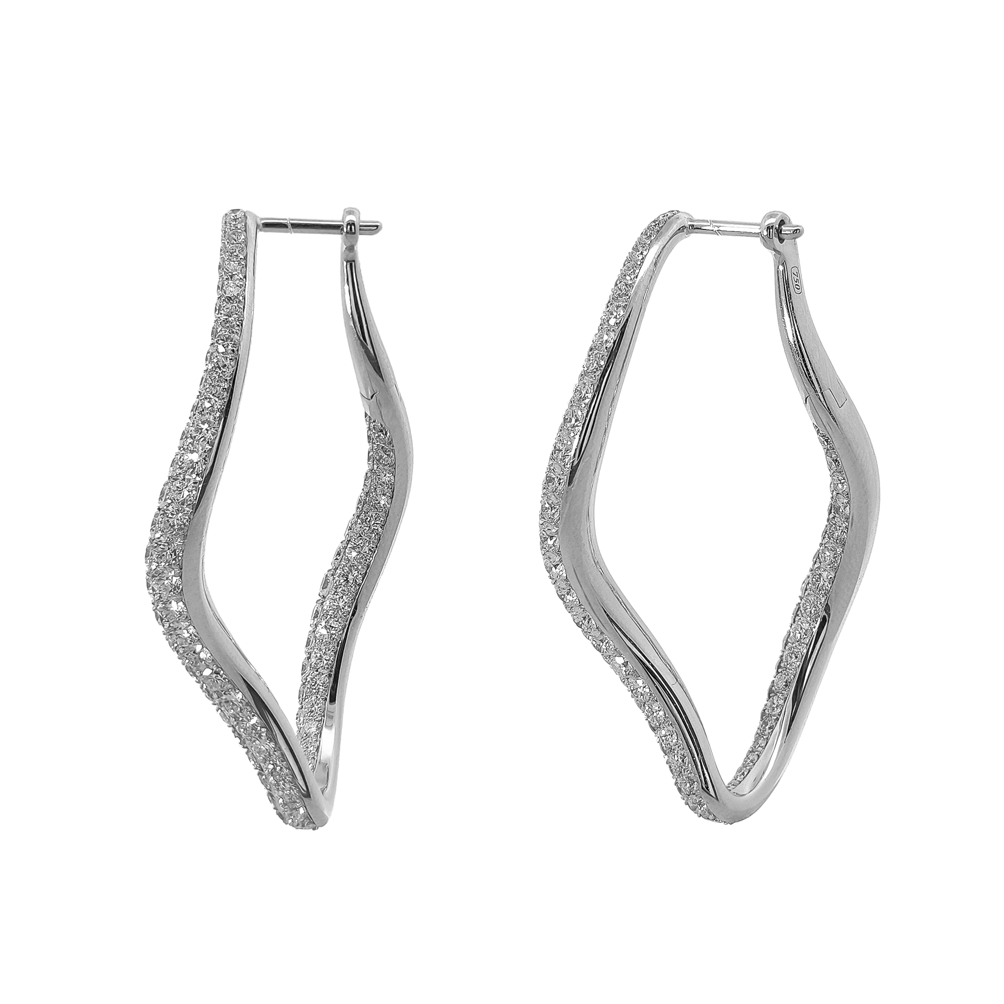 18KT White Gold Diamond Earrings