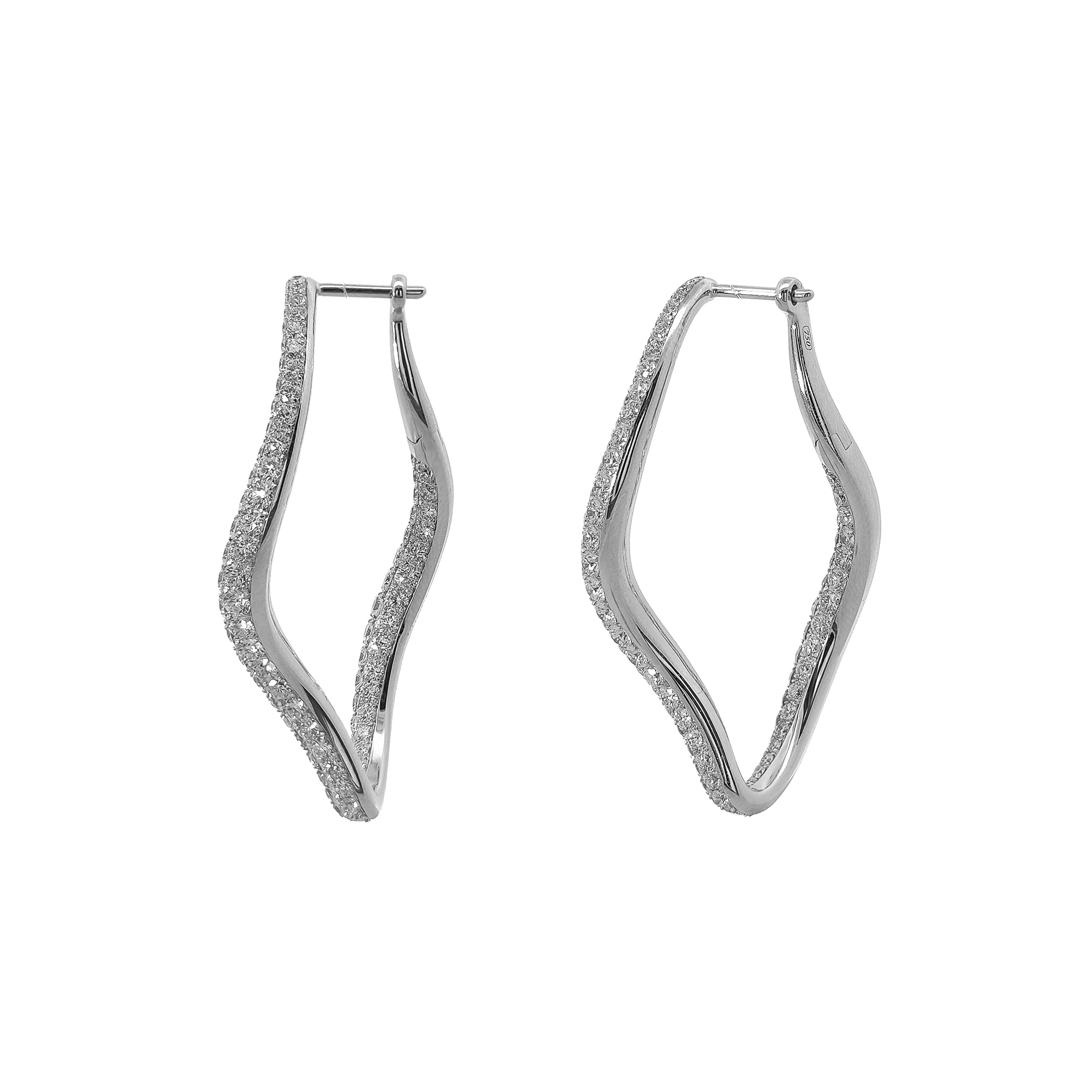 18KT White Gold Diamond Earrings