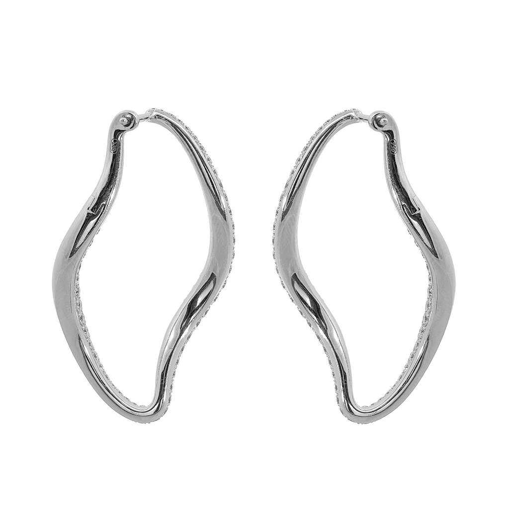 18KT White Gold Diamond Earrings