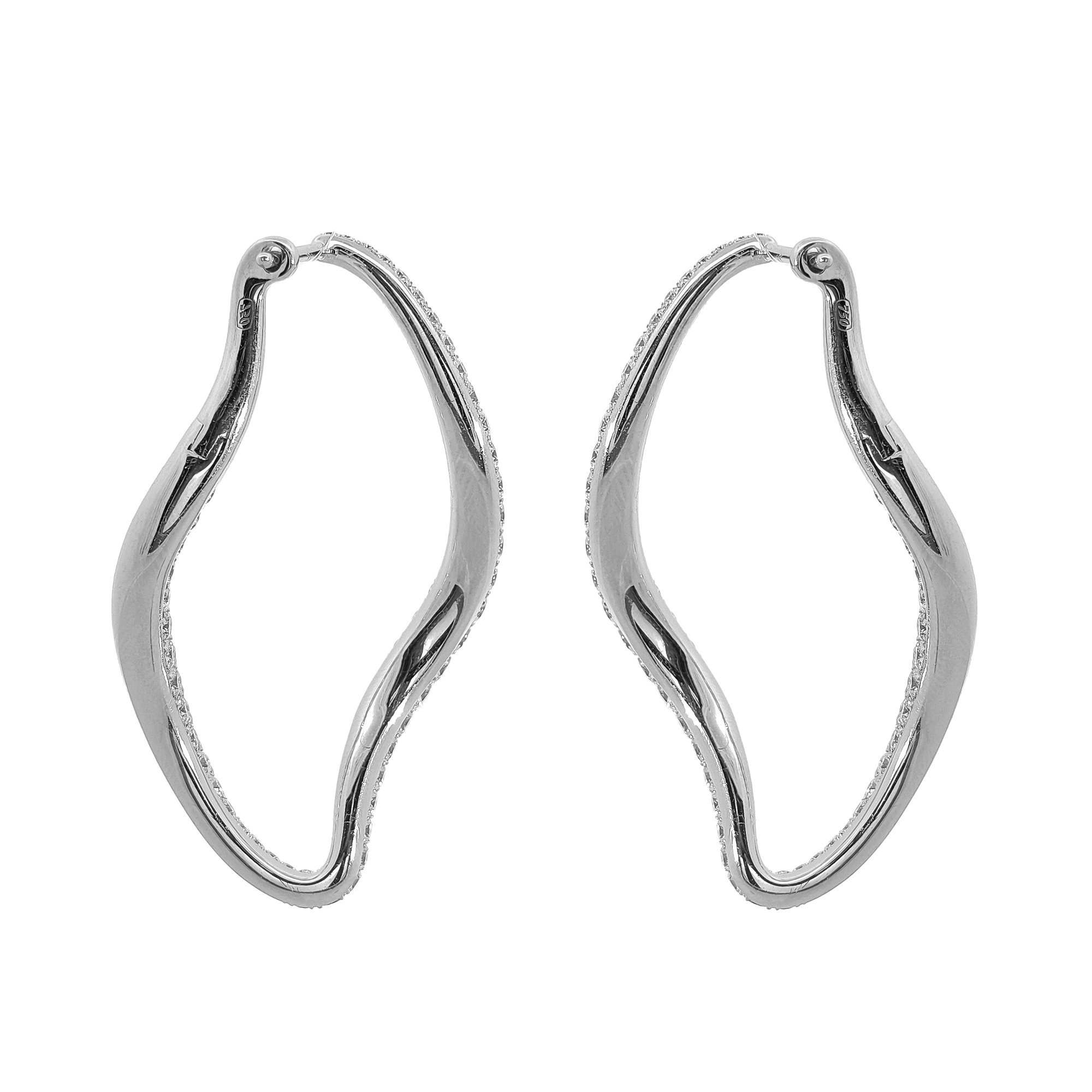 18KT White Gold Diamond Earrings