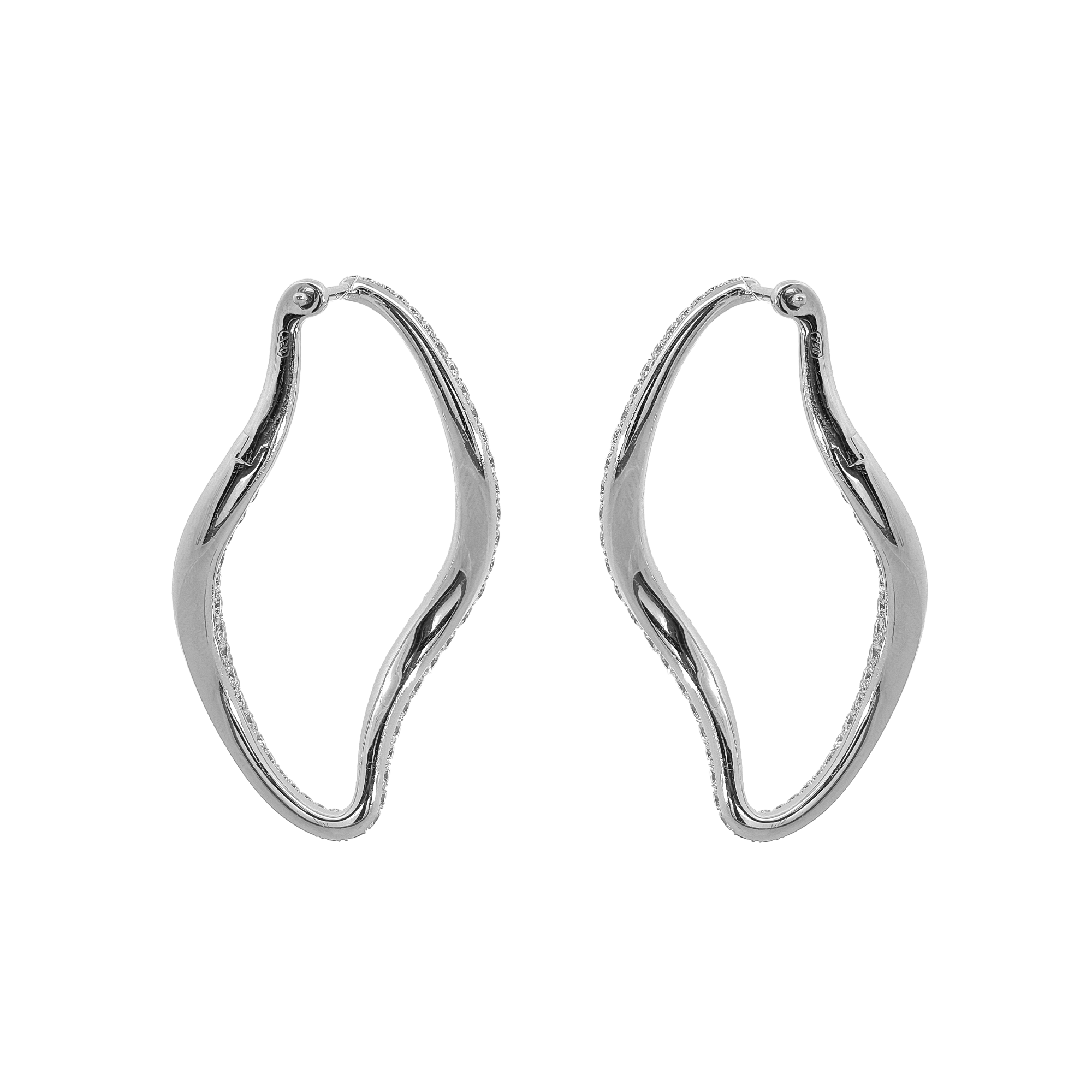 18KT White Gold Diamond Earrings