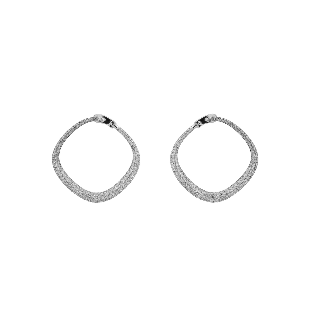 18KT White Gold Diamond Earrings