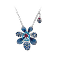 18KT White Gold Ruby, Sapphire & Crystal Enamel Diamond Necklace