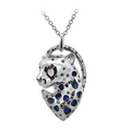 18K Yellow Gold & Black Rhodium,  Lapis Lazuli, Orange Sapphire, Black Diamond & Diamond Pendant