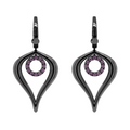 18KT White Gold with  Pink Sapphire Earrings