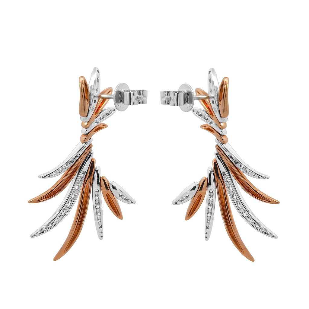 18KT White & Rose Gold Diamond Earrings