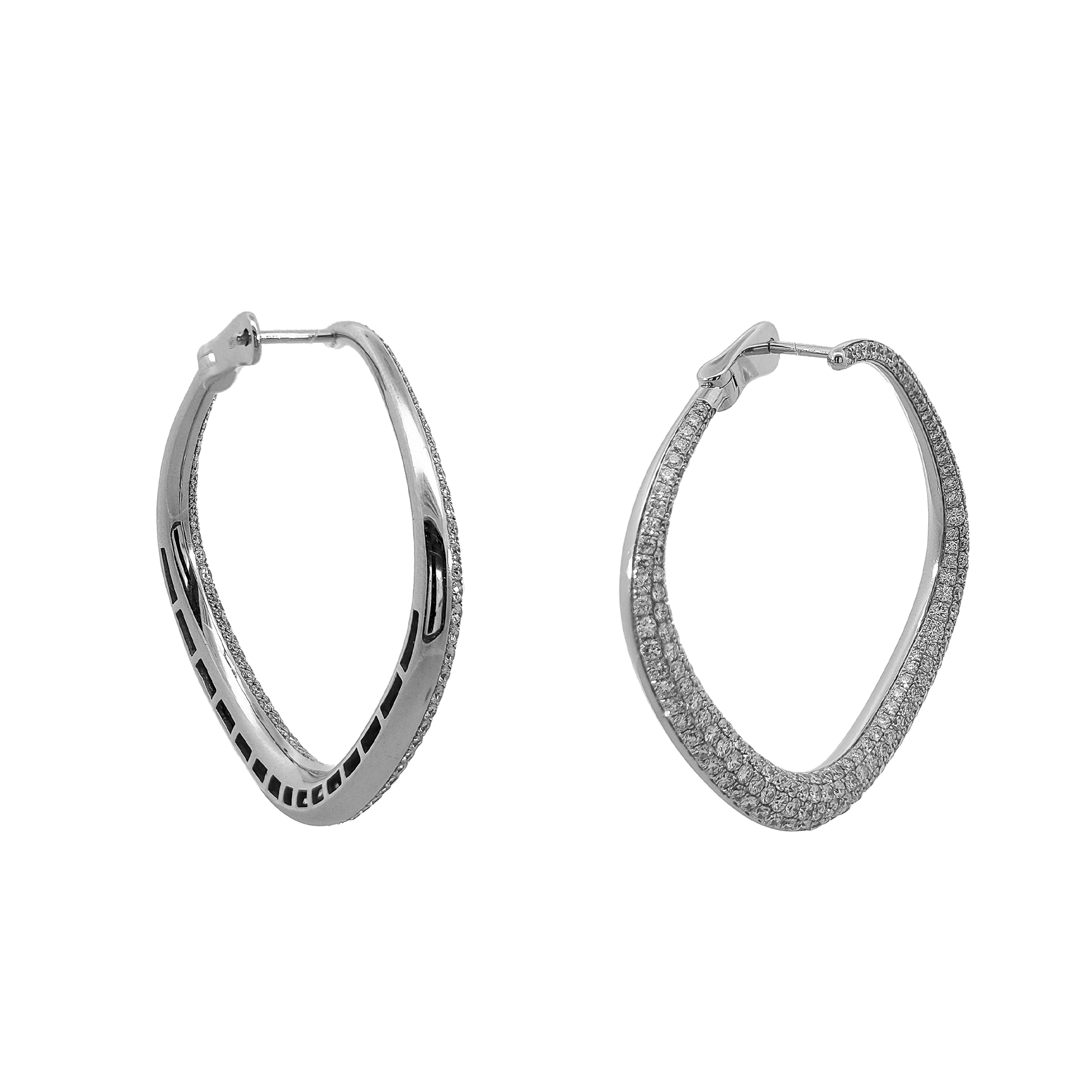 18KT White Gold Diamond Earrings