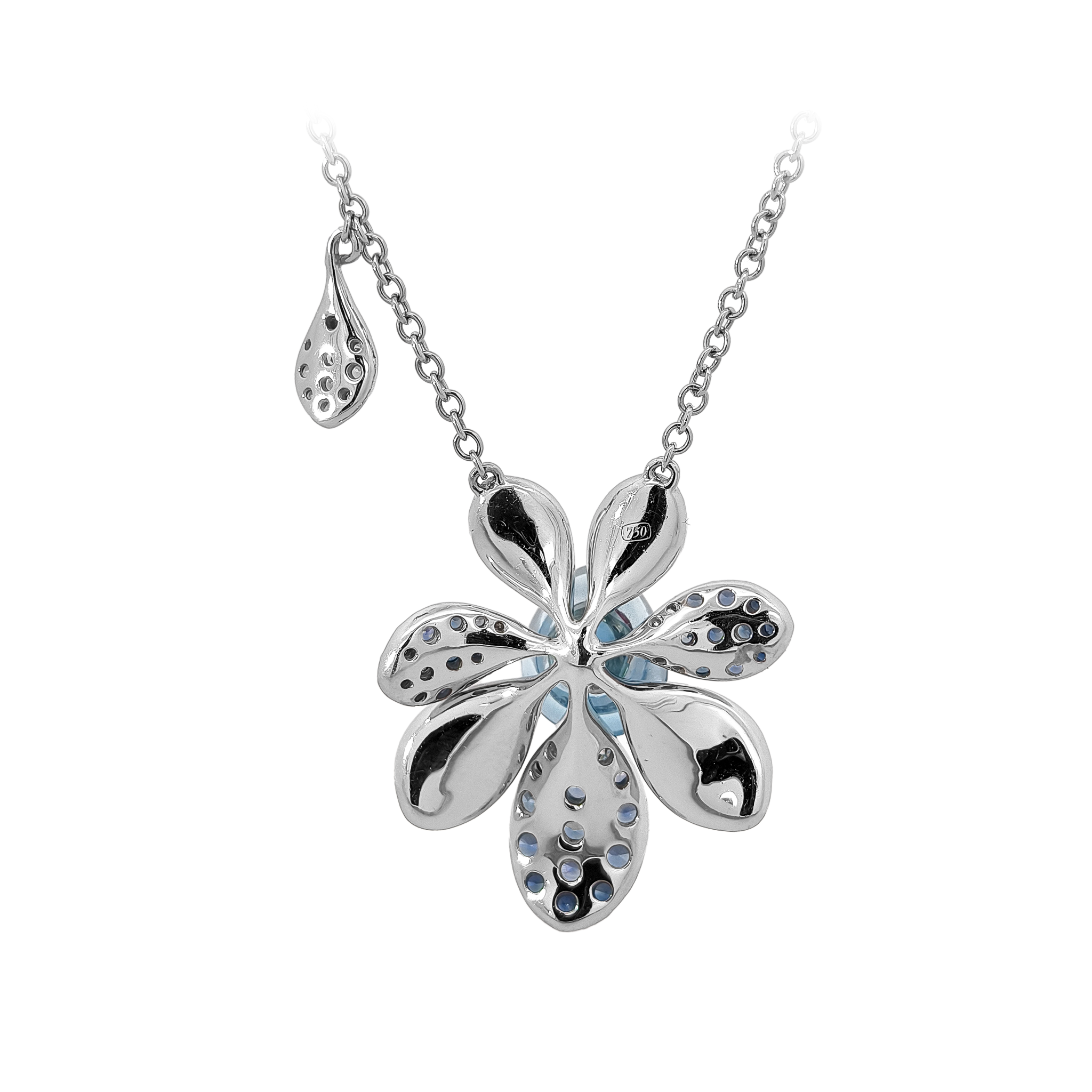 18KT White Gold Ruby, Sapphire & Crystal Enamel Diamond Necklace