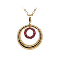 18KT Yellow Gold with Enamel & Ruby Pendant