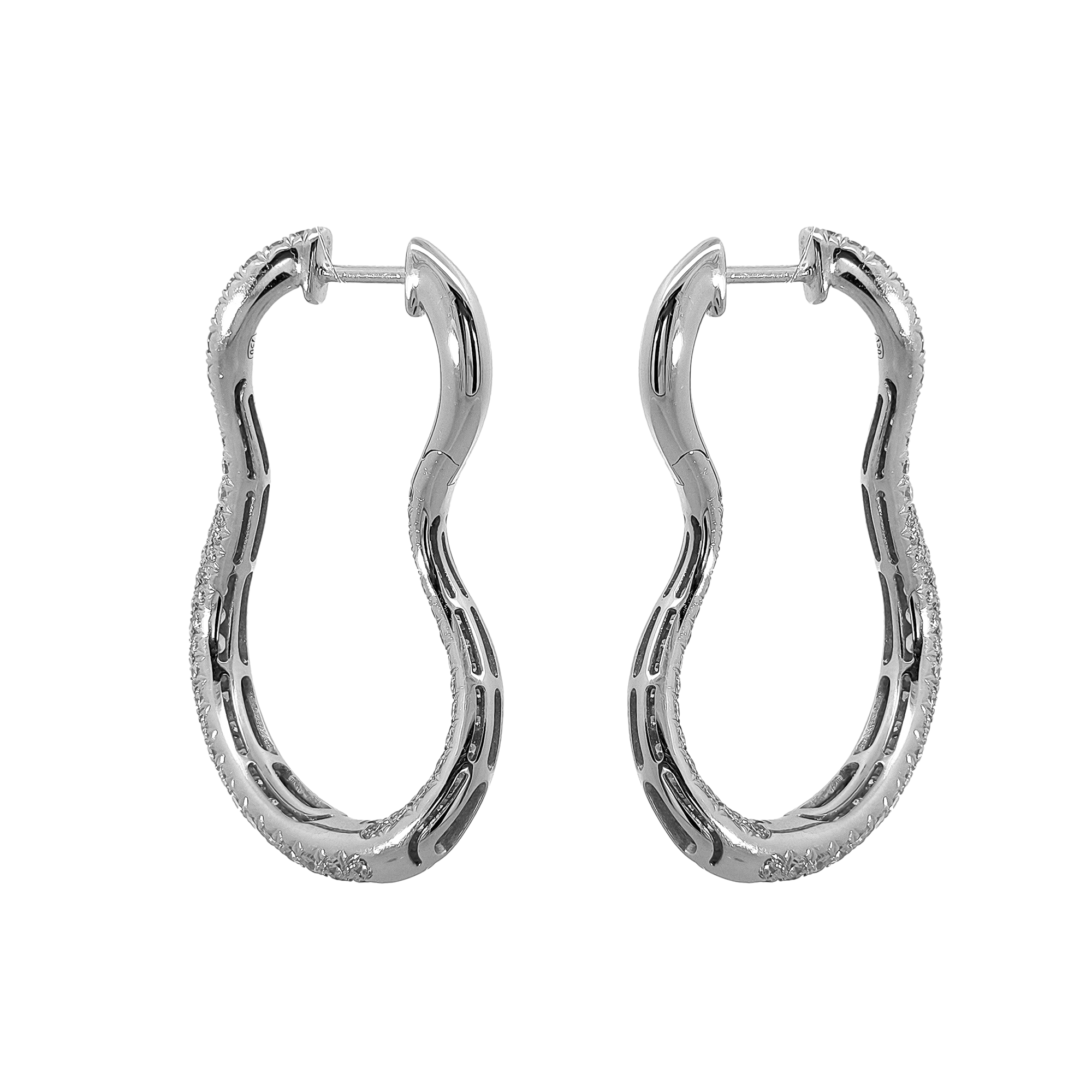 18KT White Gold Diamond Earrings