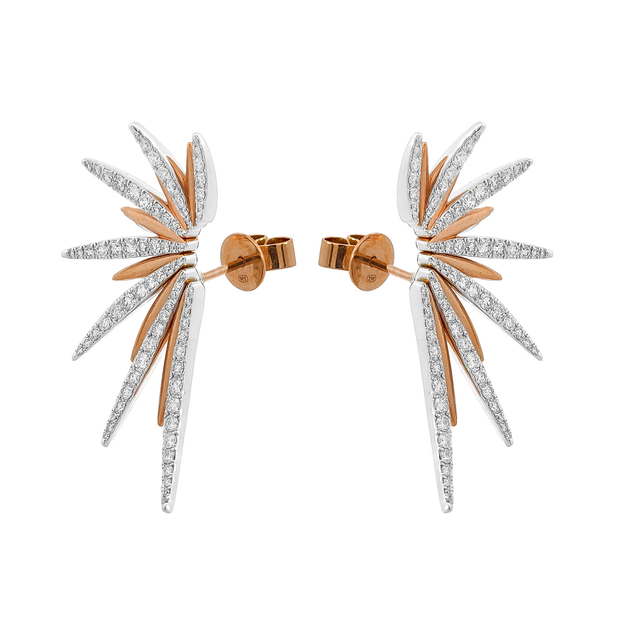 18KT Rose Gold Diamond Earrings