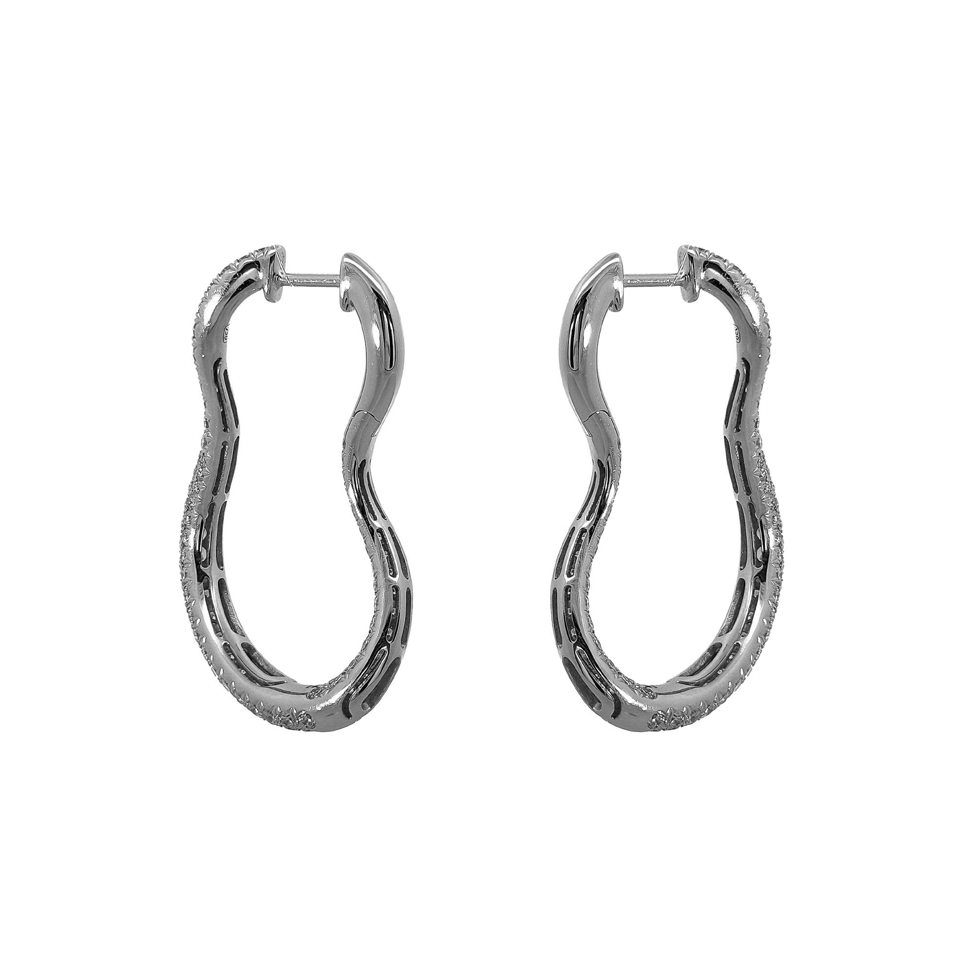 18KT White Gold Diamond Earrings