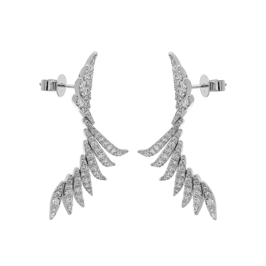 18KT White Gold Diamond Earrings