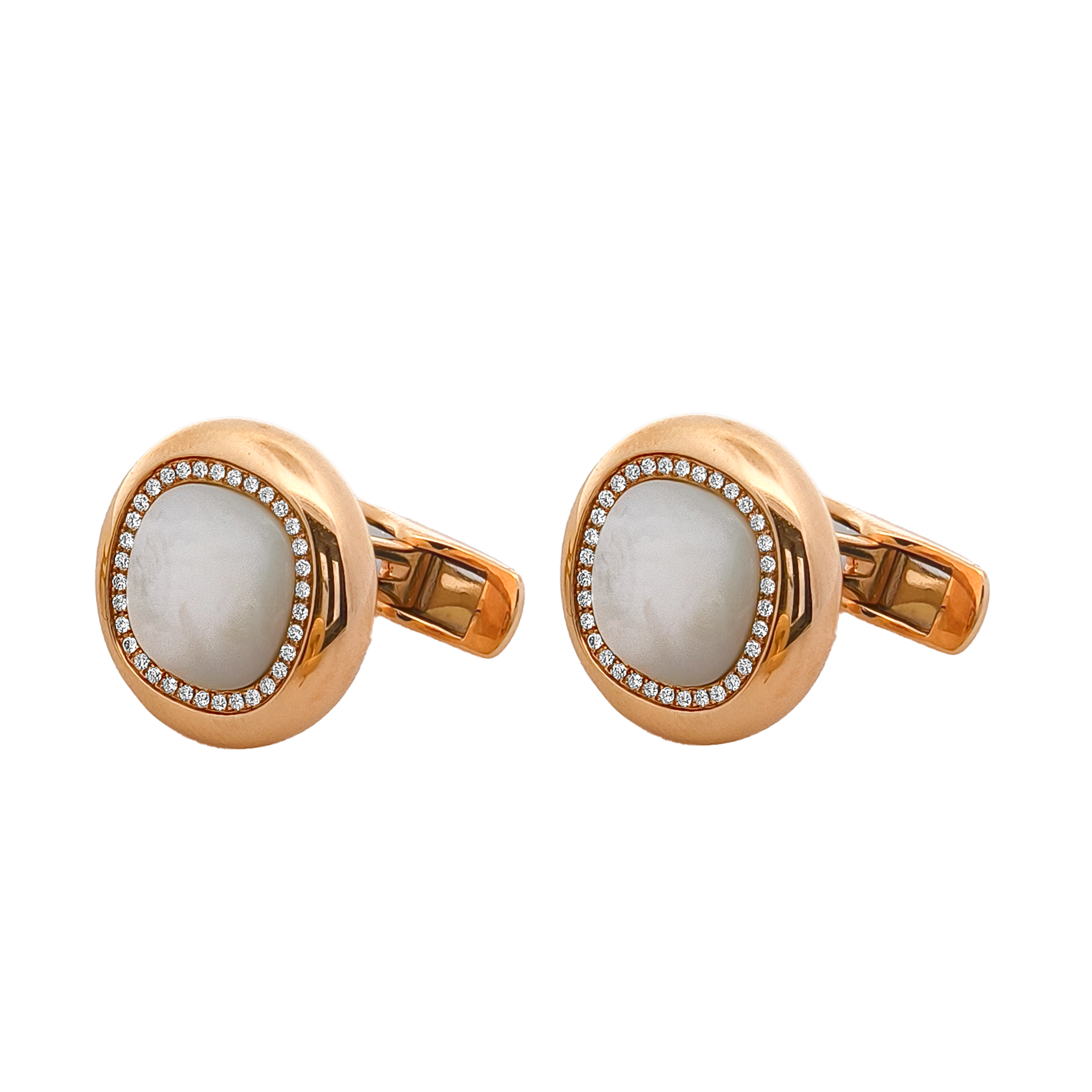 18KT Rose Gold Pinctada Martensi & Diamond Cufflinks