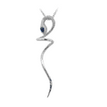 18KT White Gold Sapphire & Diamond Pendant