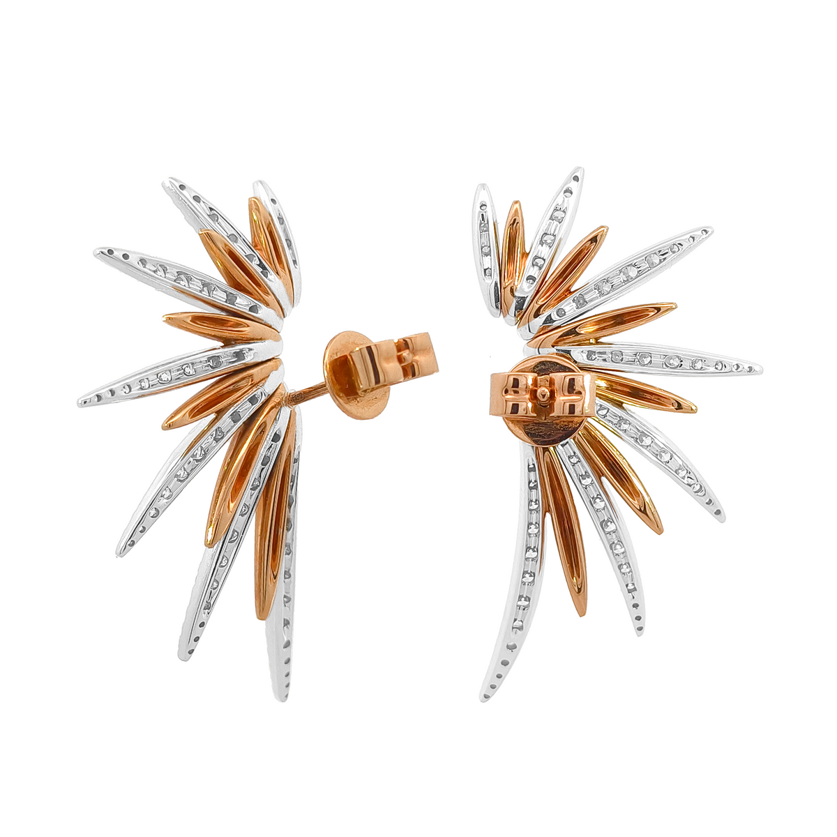 18KT Rose Gold Diamond Earrings