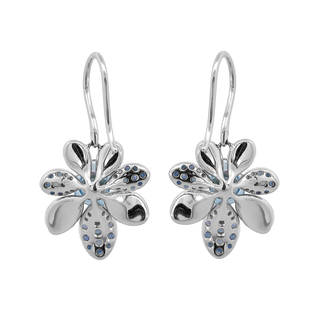 18KT White Gold Ruby, Sapphire & Crystal Enamel Diamond Earrings