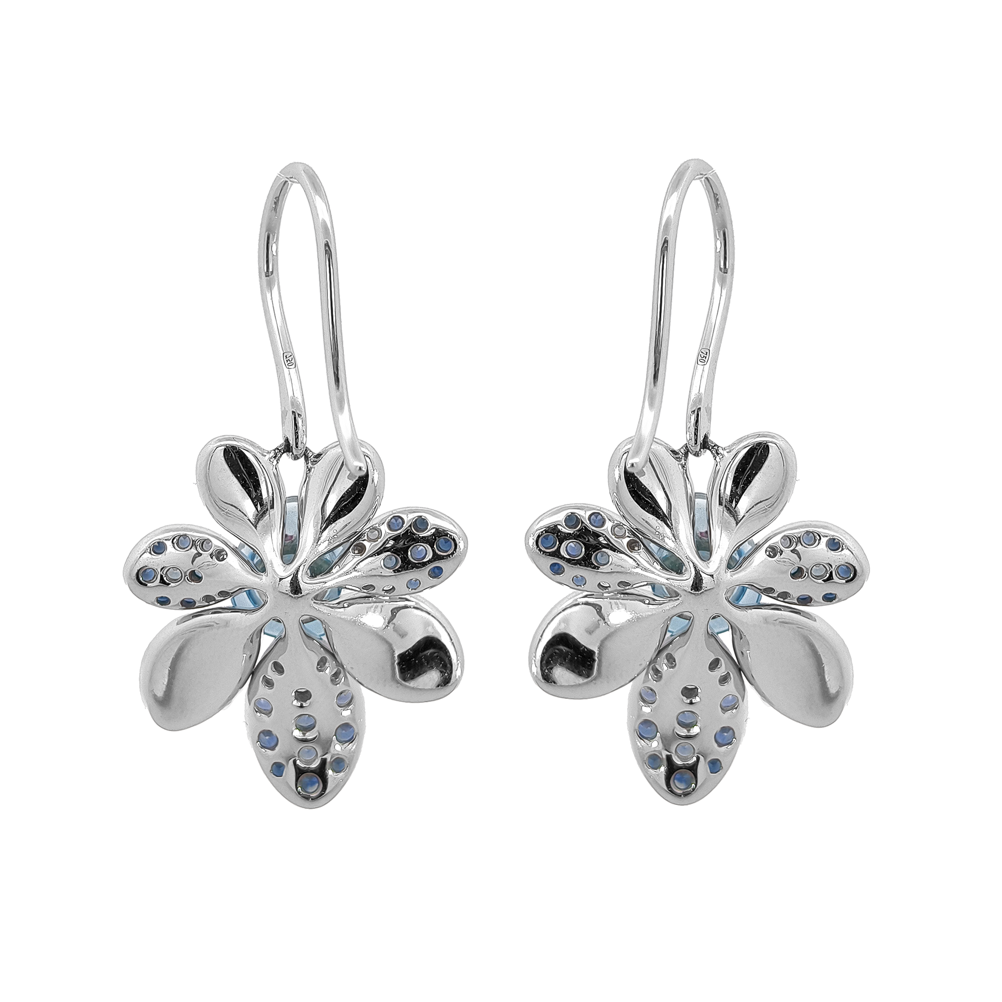 18KT White Gold Ruby, Sapphire & Crystal Enamel Diamond Earrings