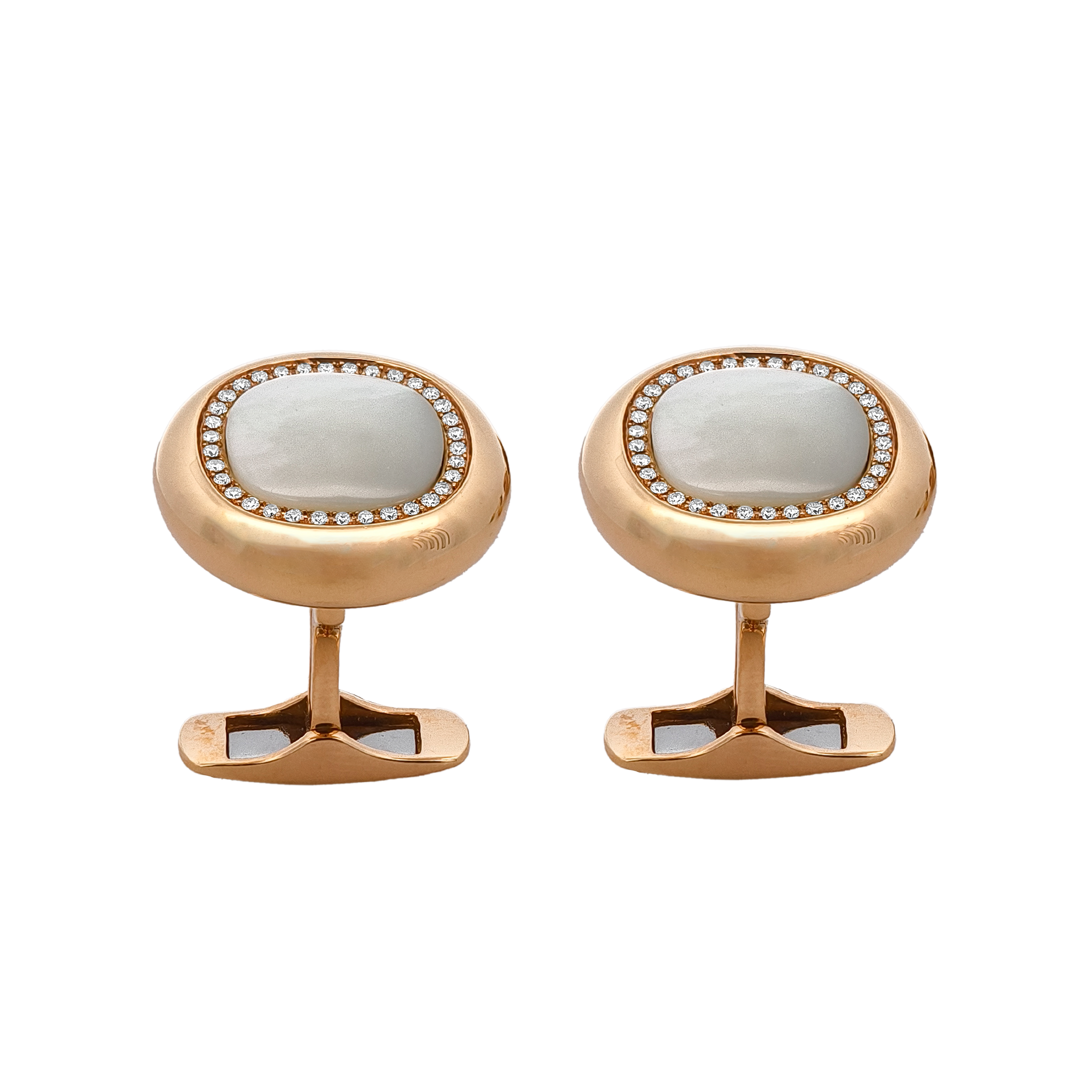 18KT Rose Gold Pinctada Martensi & Diamond Cufflinks