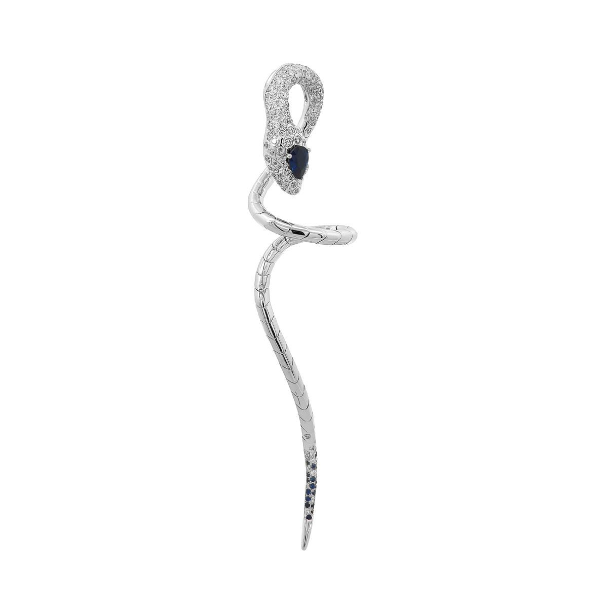 18KT White Gold Sapphire & Diamond Pendant