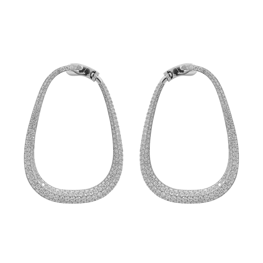 18KT White Gold Diamond Earrings