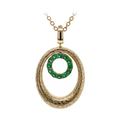 18KT Yellow Gold with Enamel & Emerald Pendant