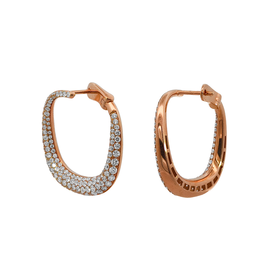 18KT Rose Gold Diamond Earrings