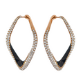 18KT Rose Gold Enamel & Diamond Earrings