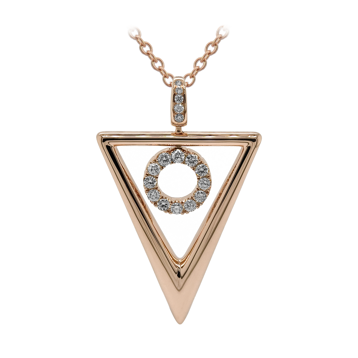 18KT Rose Gold Enamel & Diamond Pendant