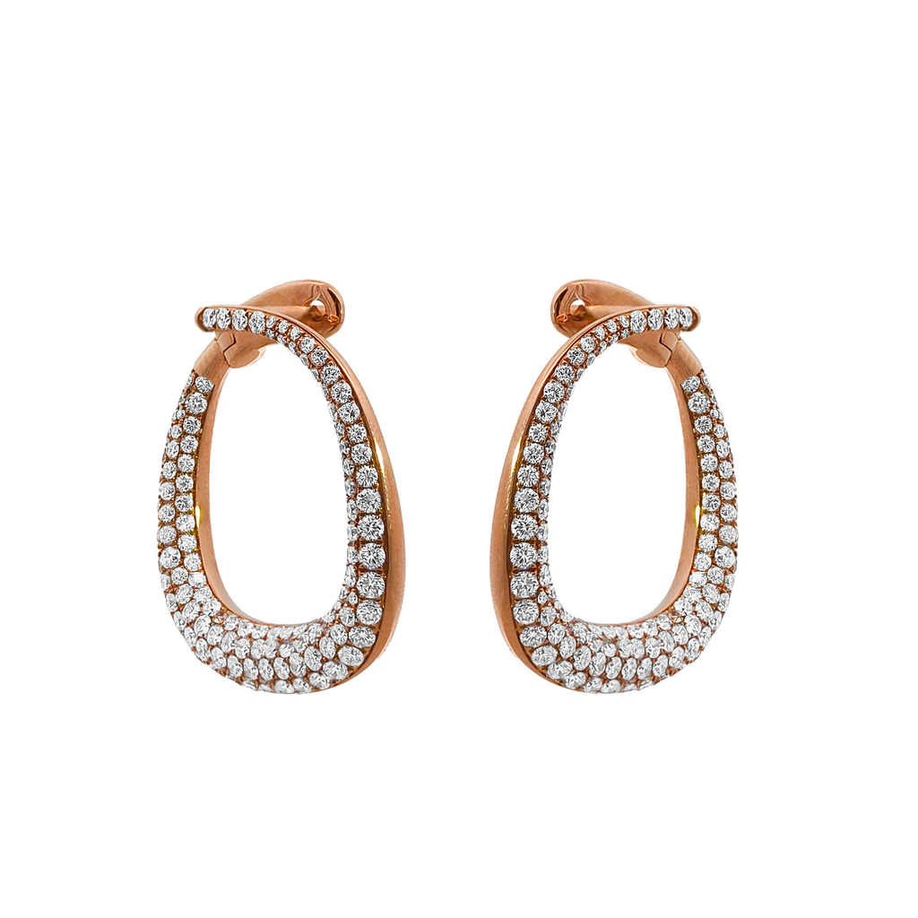 18KT Rose Gold Diamond Earrings