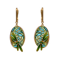 18KT Yellow Gold Enamel, Yellow Sapphire, Tsavorite & Diamond Earrings