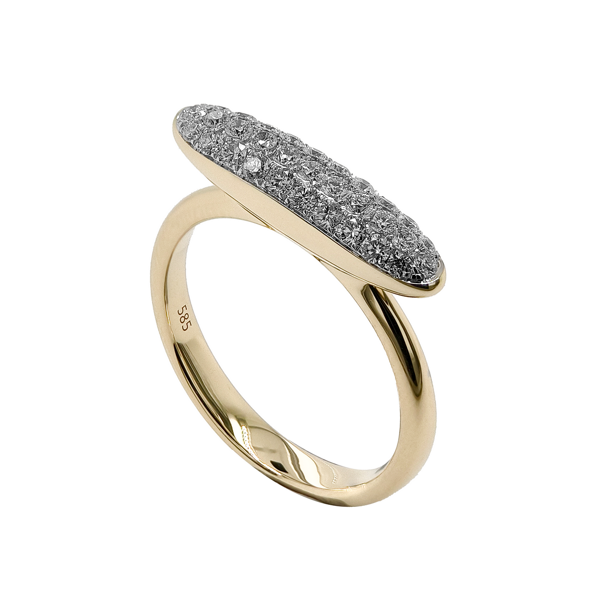 18KT Yellow Gold with White Rhodium Diamond Ring
