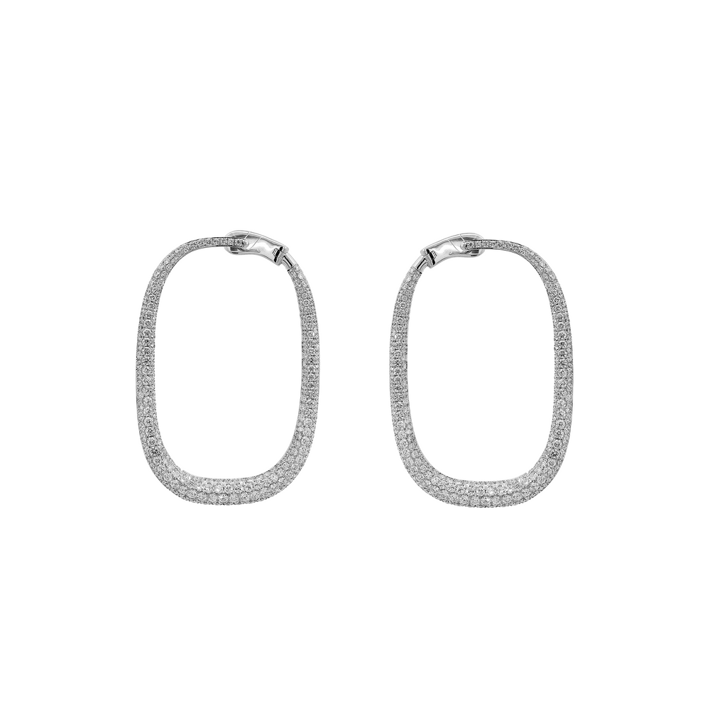 18KT White Gold Diamond Earrings