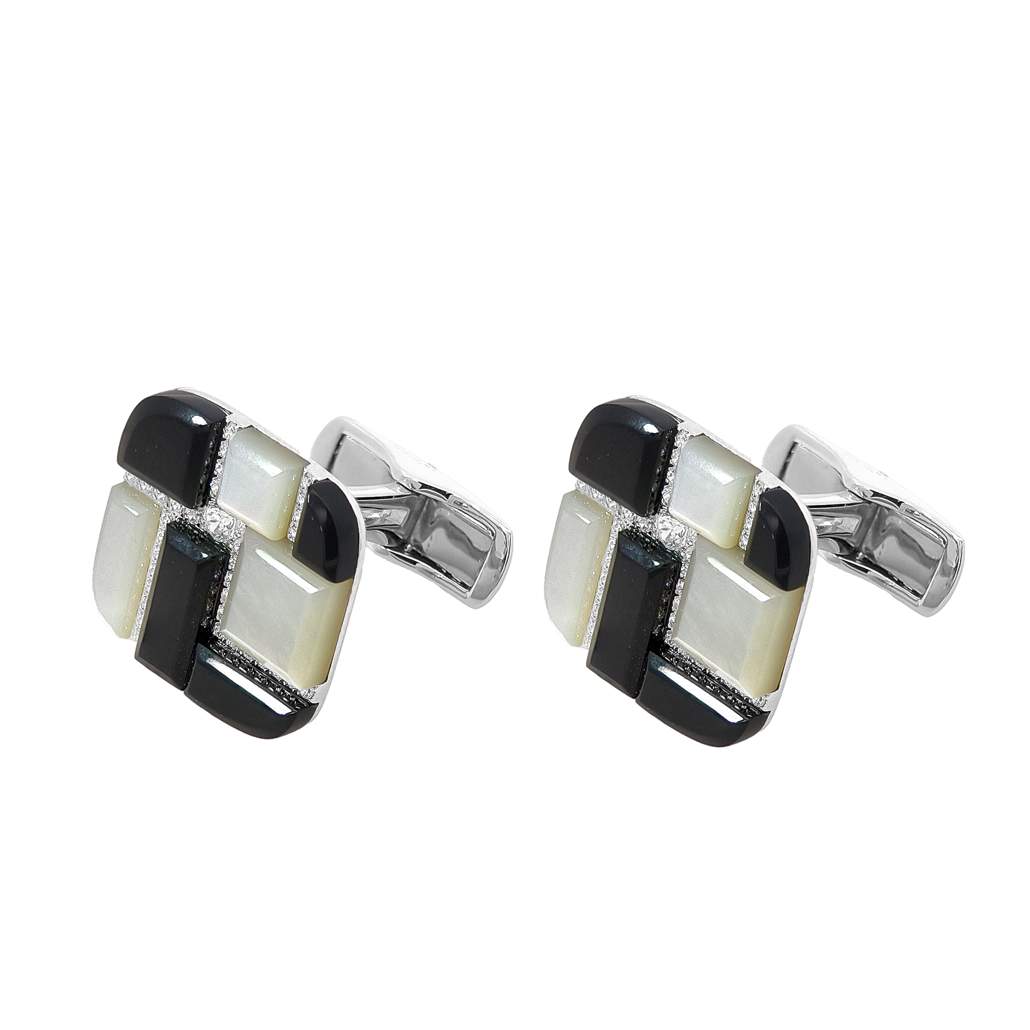 Tiger's Eye, Lapis, White MOP Cufflinks