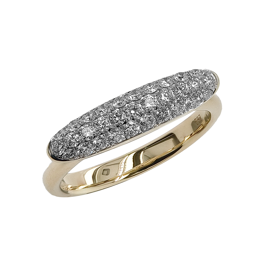 18KT Yellow Gold with White Rhodium Diamond Ring
