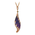 18KT Rose Gold Amethyst, Tsavorite, Enamel & Diamond Pendant