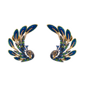 18K Yellow Gold & Black Rhodium, Enamel, Color Precious Stone & Diamond Earrings