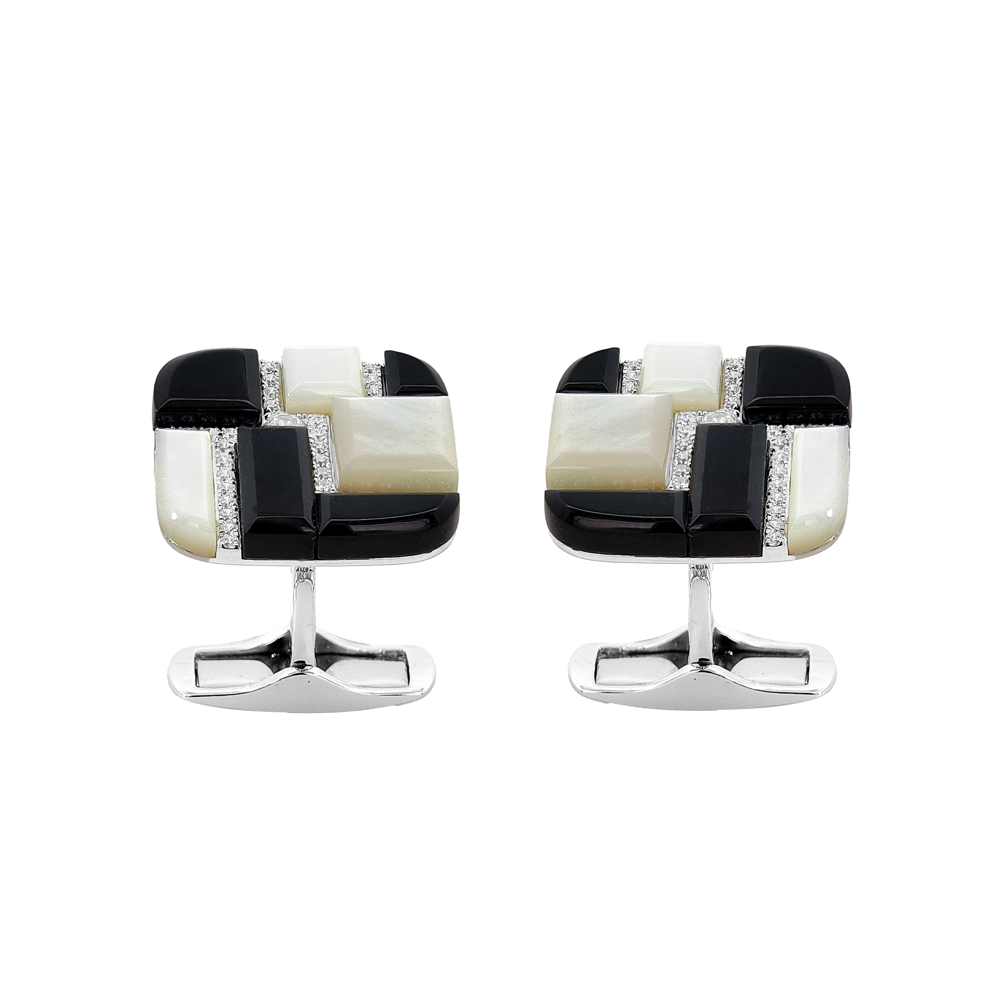 Tiger's Eye, Lapis, White MOP Cufflinks