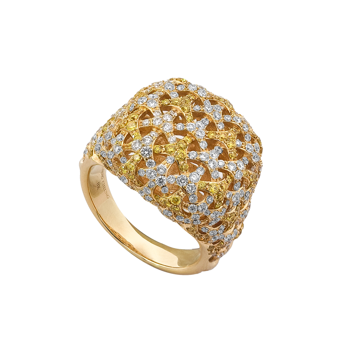 18KT Yellow Gold Yellow Diamond & Diamond Ring