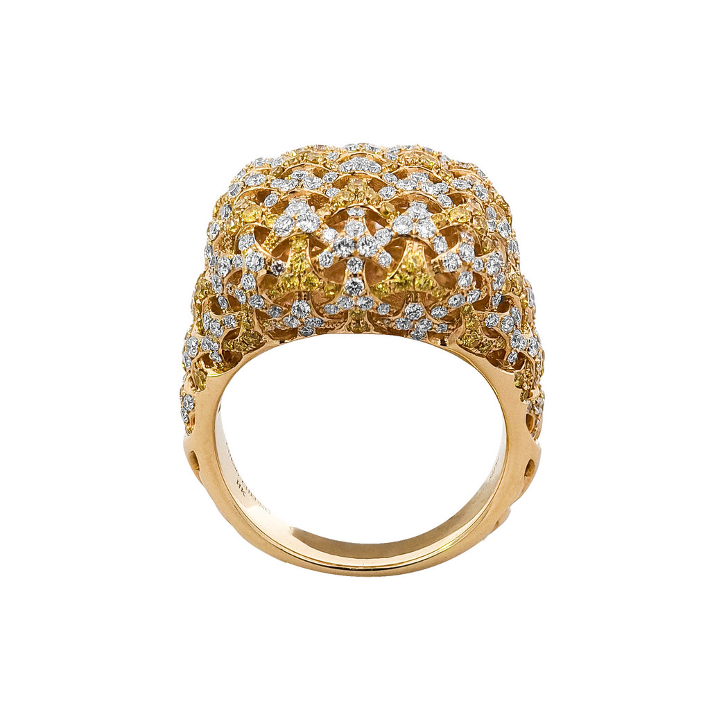 18KT Yellow Gold Yellow Diamond & Diamond Ring