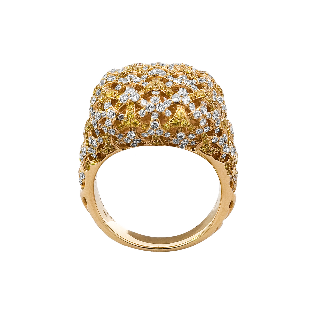 18KT Yellow Gold Yellow Diamond & Diamond Ring