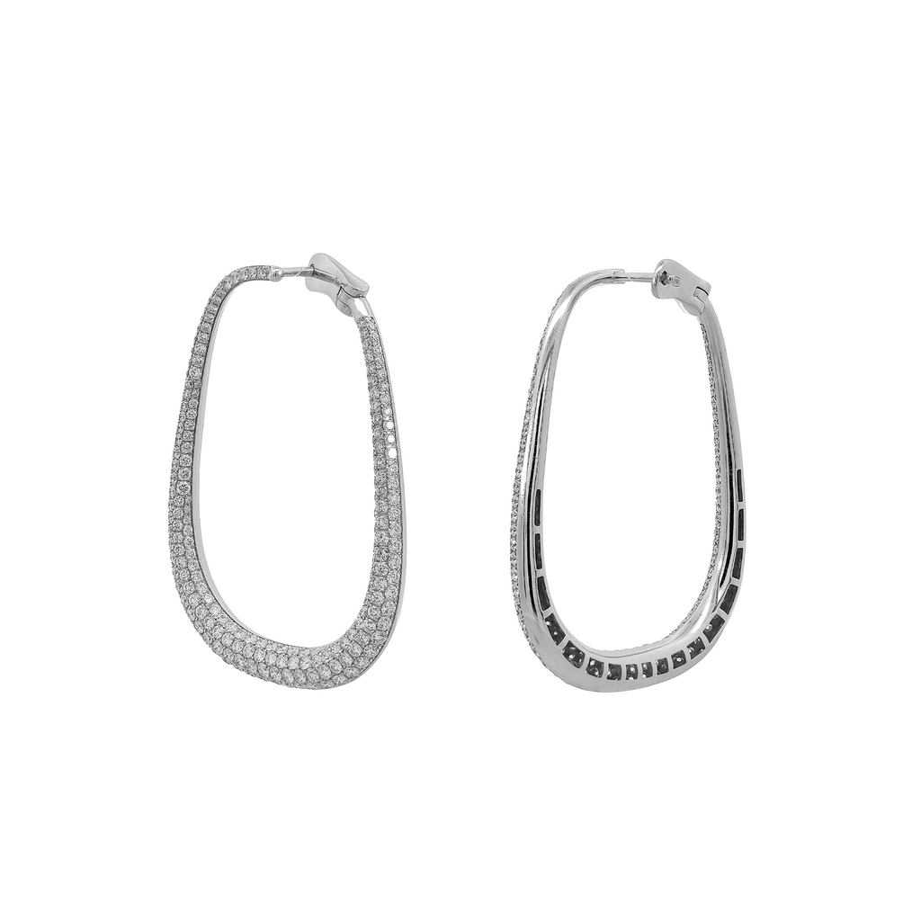 18KT White Gold Diamond Earrings