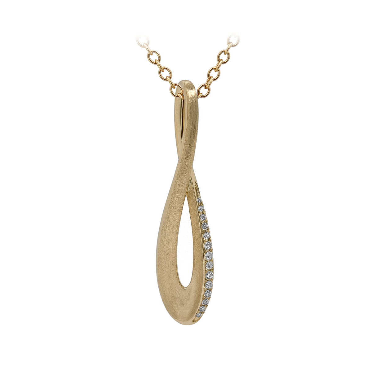 18KT Yellow Gold Diamond  Fox Pendant