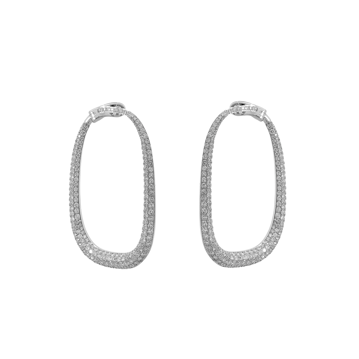 18KT White Gold Diamond Earrings