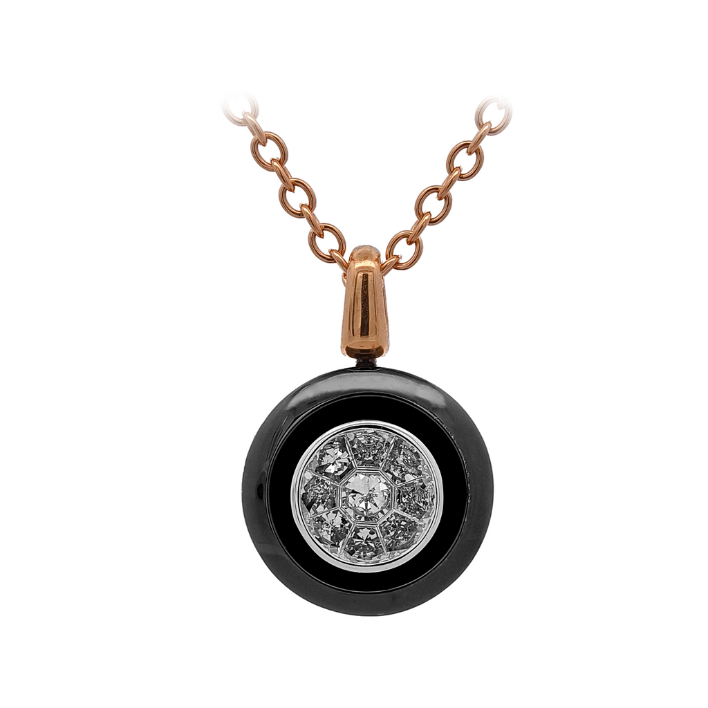 18KT Rose, White & Yellow Gold Diamond Pendant
