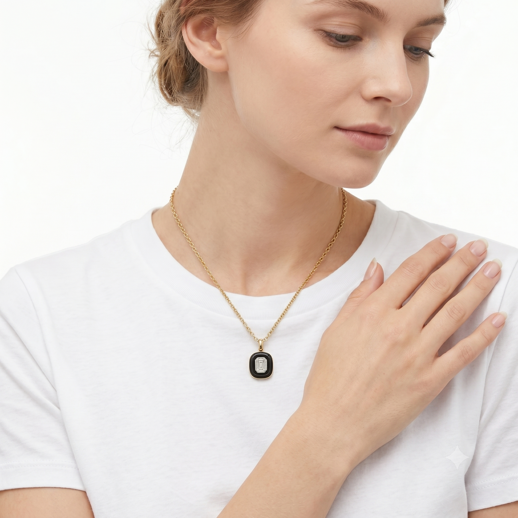 18KT White & Yellow Gold Lab Grown Diamond Pendant