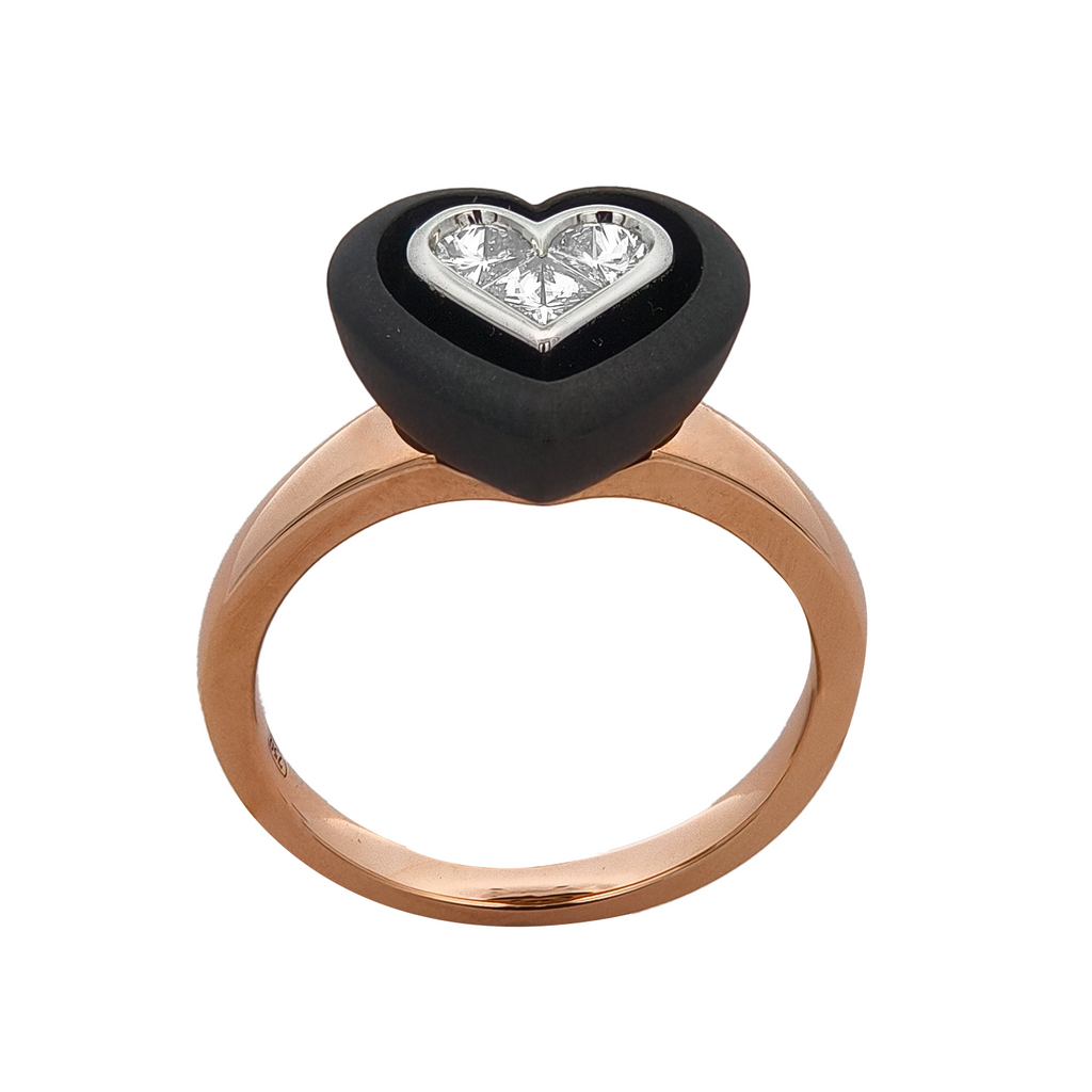 18KT Rose, White & Yellow Gold Diamond Ring
