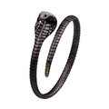 18KT Rose Gold with Black Rhodium Snake Black Diamond & Diamond Bangle