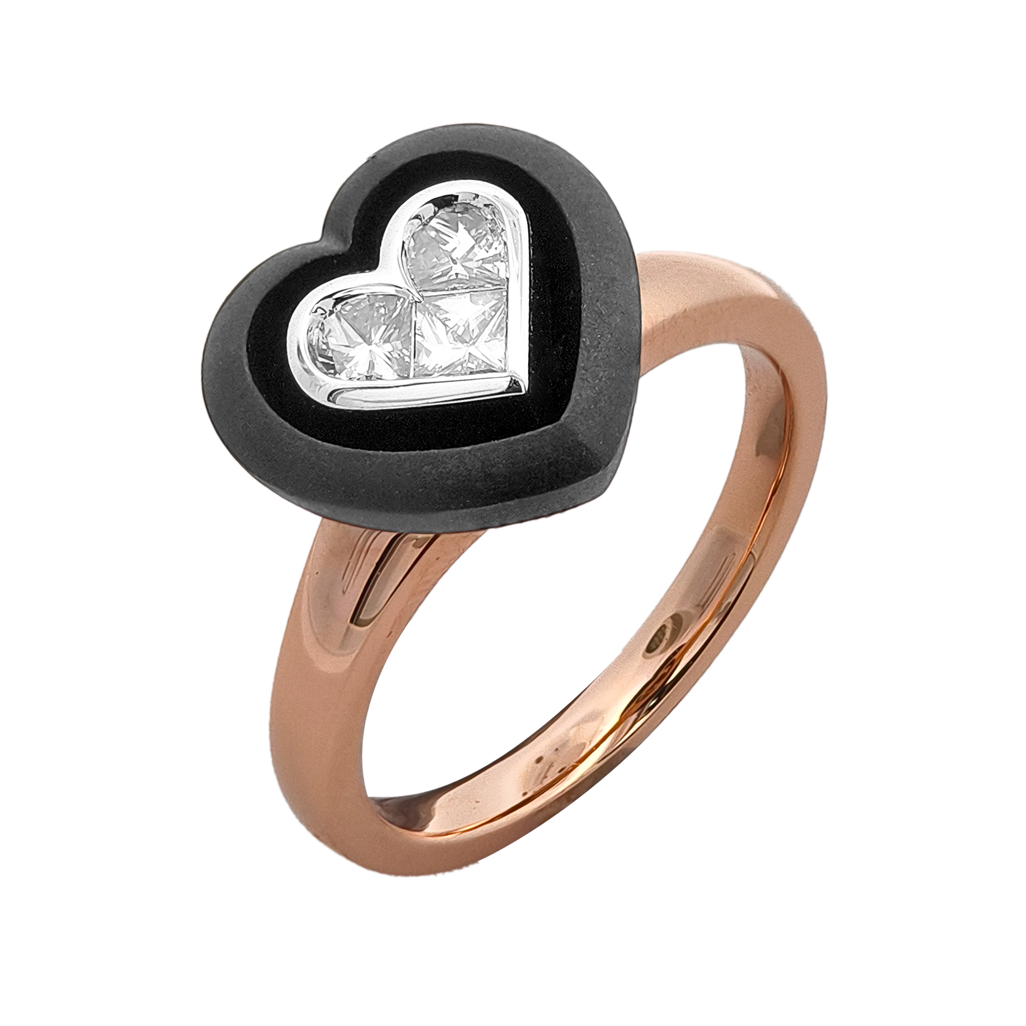 18KT Rose, White & Yellow Gold Diamond Ring